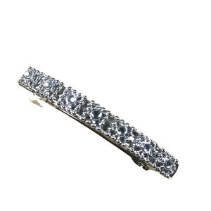 Barrette Rhinestone Silver Tone Delicate Barrette Church Easter Party